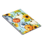 カボチャ、ひまわり、水彩イラストレーション ノートブック (右側)