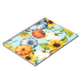 カボチャ、ひまわり、水彩イラストレーション ノートブック (左側)