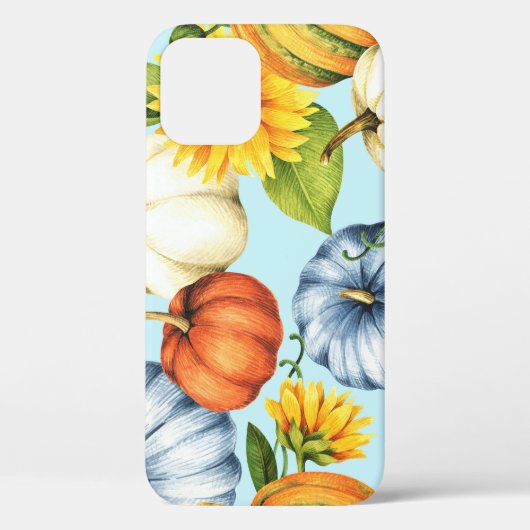 カボチャ、ひまわり、水彩イラストレーション Case-Mate iPhoneケース (裏面)