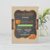 カボチャ·アニー·エイジ·バースデー·パーティー·ボーイ·オア·ガール·招待状 招待状 (スタンド正面)
