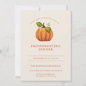 カボチャ・オレンジの友情と感謝祭 招待状 (正面)