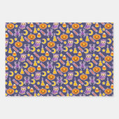 カボチャ、オールズ、キャンディーハロウィーン ラッピングペーパーシート (正面3)