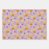 カボチャ、オールズ、キャンディーハロウィーン ラッピングペーパーシート (正面)