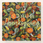 カボチャ、カボチャ秋の収穫コースター ガラスコースター (正面)