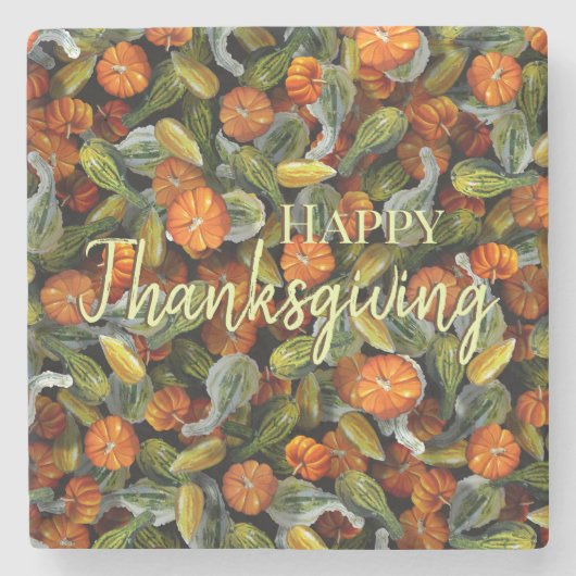 カボチャ、カボチャ秋の収穫コースター ストーンコースター (正面)