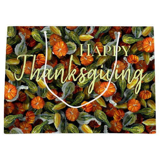 カボチャ、カボチャ秋の収穫大抱き枕 ラージペーパーバッグ (正面)