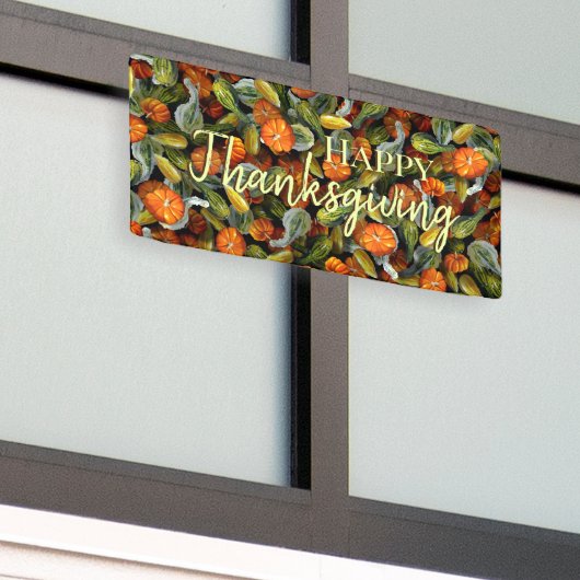 カボチャ、カボチャ秋の収穫旗 横断幕 (ビルの外側)