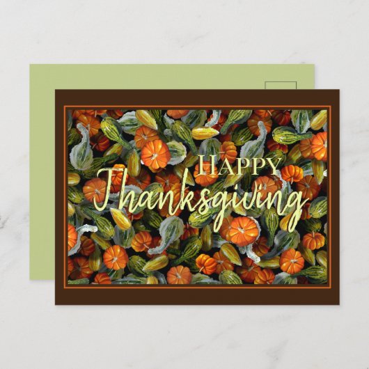 カボチャ、カボチャ秋の収穫葉書 ポストカード (正面/裏面)