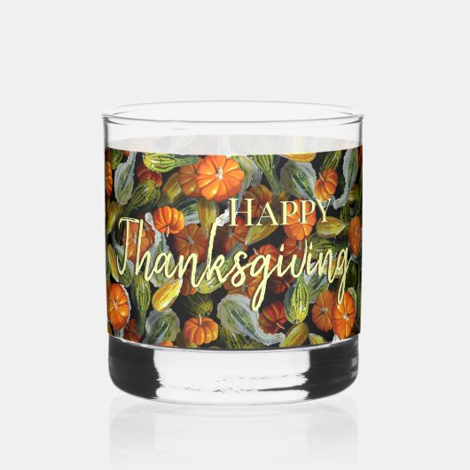 カボチャ、カボチャ秋の収穫飲みガラス ウイスキーグラス (裏面)
