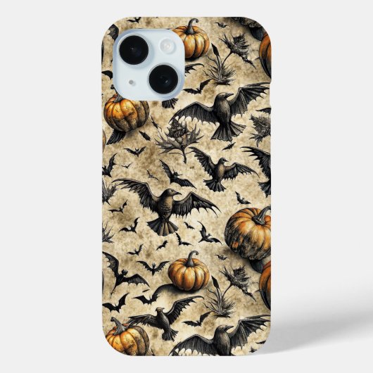 カボチャ、カラス、コウモリのハロウィンパターン (2) Case-Mate iPhoneケース (裏面)