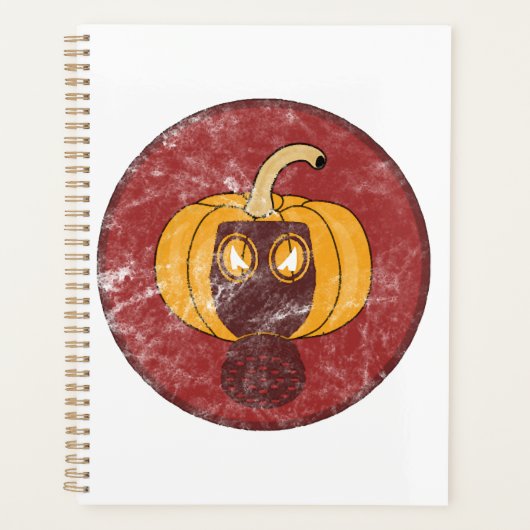 カボチャ ガスマスク ハロウィンデザイン プランナー手帳 (正面)