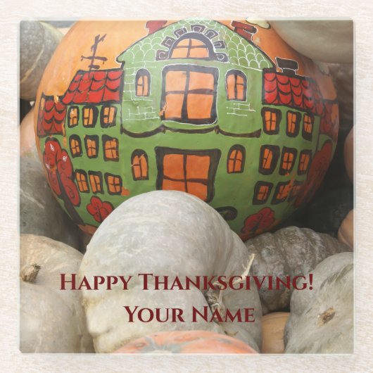 カボチャ ガラスコースター (正面)