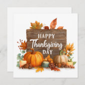 カボチャ、キャンドル、付き感謝祭離れカード シーズンカード (正面/裏面)