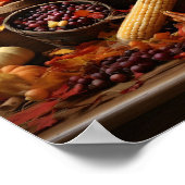 カボチャ・コルヌコピアデジタルプリント ポスター (角)