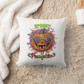 カボチャ サングラス 月 蜘蛛の巣 ドクロ ハロウィン クッション (ブランケット)