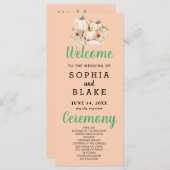 カボチャ&サンフラワーズ秋オレンジ結婚式 プログラム (正面/裏面)