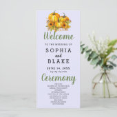 カボチャ&サンフラワーズ秋パープル結婚式 プログラム (スタンド正面)