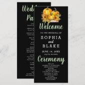 カボチャ&サンフラワーズ秋ブラック結婚式 プログラム (正面/裏面)