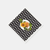 カボチャ&サンフラワー水玉模様感謝祭 スタンダードカクテルナプキン (角)