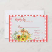 カボチャ&サンフラワー秋素朴秋の結婚式 出欠カード (裏面)