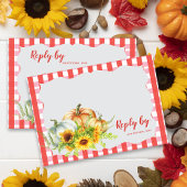 カボチャ&サンフラワー秋素朴秋の結婚式 出欠カード