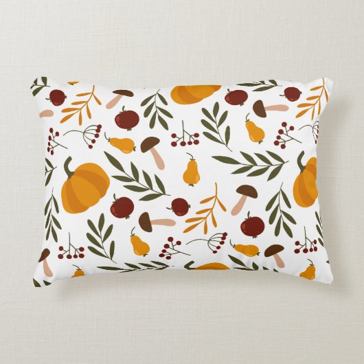カボチャ、ザクロ、梨 アクセントクッション (正面)