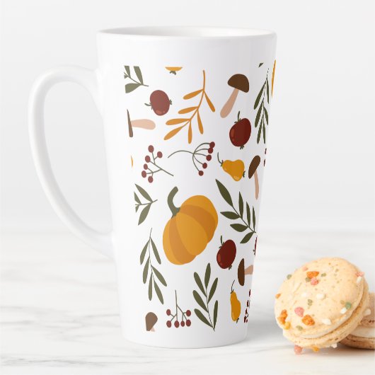 カボチャ、ザクロ、梨 カフェラテマグ (インサイチュ)