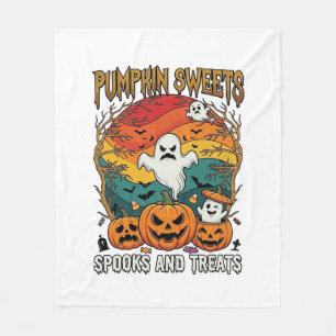 カボチャ スイーツ スプークス トリーツ ハロウィン 幽霊 ポンプ フリースブランケット