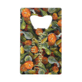 カボチャ、スカッシュ秋の収穫ボトルオープナー クレジットカード栓抜き (正面)