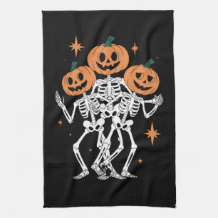カボチャ スケルトン ハロウィン かぼちゃ スプーキー シーズン  キッチンタオル