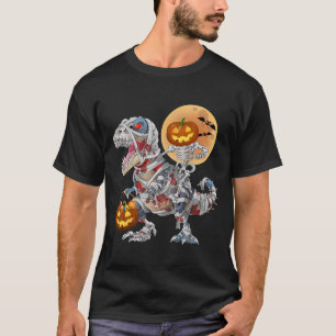 カボチャ スケルトン 乗る ゾンビ ミイラ 恐竜 Tシャツ