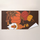 カボチャ、スターアニス、シナモンスティック、オータムレーブ バスタオル (バスタオル)