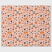 カボチャ&スターズハロウィンラッピング紙 ラッピングペーパー (フラット)