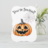 カボチャ&スパイダーウェブハローウィンパーティ 招待状 (スタンド正面)