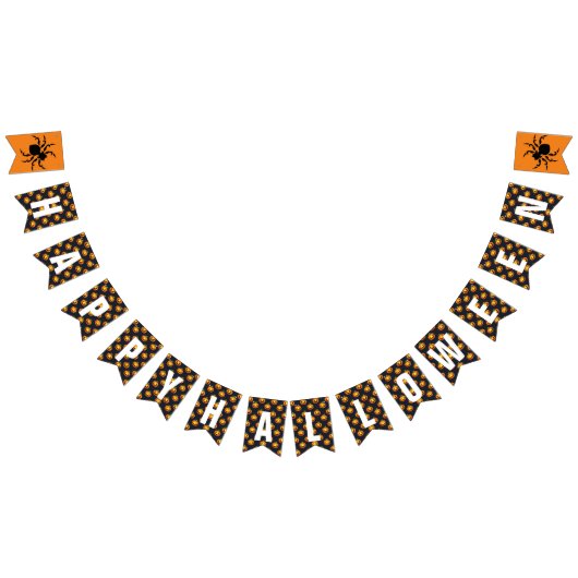 カボチャ&スパイダーズハッピーハローウィン バンティングフラッグ (全)