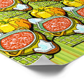 カボチャ、スープストライプの、背景（小） ポスター (角)