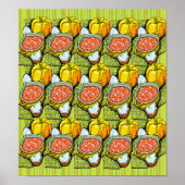 カボチャ、スープストライプの、背景（小） ポスター (正面)