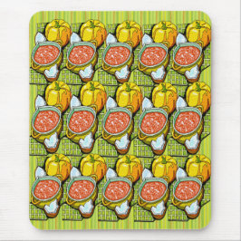 カボチャ、スープ、背ストライプの景 マウスパッド