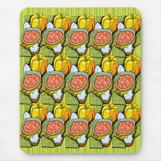 カボチャ、スープ、背ストライプの景 マウスパッド (正面)