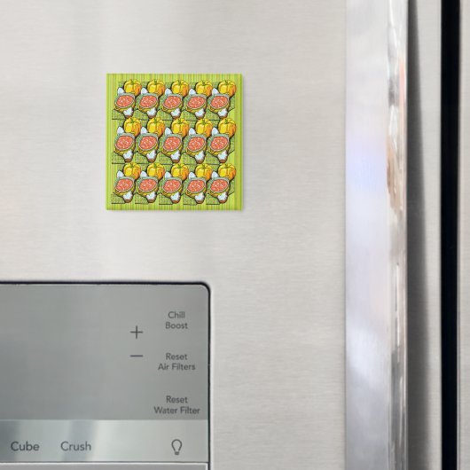 カボチャ、スープ、背ストライプの景 マグネット (インサイチュ (冷蔵庫))