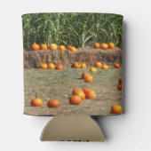 カボチャ、トウモロコシ、干し草の秋の収穫写真 缶クーラー (裏面)