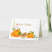 カボチャ、トウモロコシ、紅葉感謝祭カード シーズンカード (裏面)
