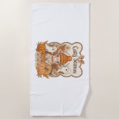 カボチャ – ハイランドカウカ幽霊ハロウィーン ビーチタオル (正面)