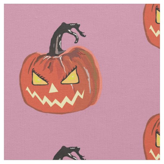 カボチャ、ハロウィンカボチャ生地 ファブリック (クローズアップ)