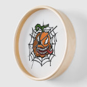 カボチャ – ハロウィーンデザイン – ホラーシャツ 壁時計 (傾斜)