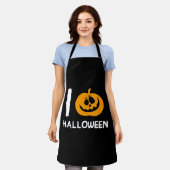 カボチャ・ハロウィーン エプロン (着用した状態)