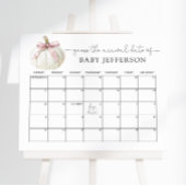 カボチャ&バーブベビーシャワー推定期日カレンダー ポスター