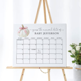 カボチャ&バーブベビーシャワー推定期日カレンダー ポスター