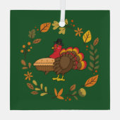 カボチャ・パイ感謝祭でかわいいトルコ ガラスオーナメント (裏面)