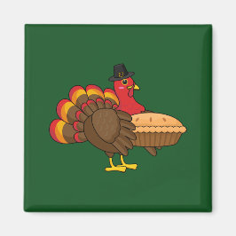 カボチャ・パイ感謝祭でかわいいトルコ マグネット